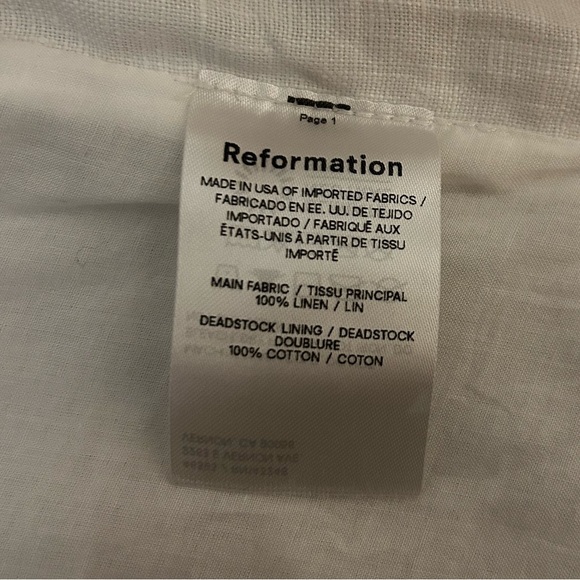 Reformation Kerrigan Linen Dress - White - Size 8 - Picture 5 of 11